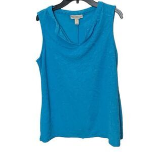 Dana Buchman | Women’s Blue Career Office Casual Sleeveless Blouse Shirt Top